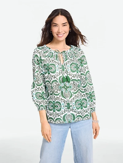 Smocked Top - Royal Medallion