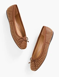 Blaine Soft Sole Studded Nappa Ballet Flats
