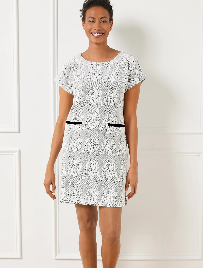 Jacquard Crewneck Dress - Cherry Blossom