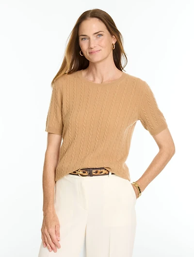 Cashmere Cable Crewneck Pullover