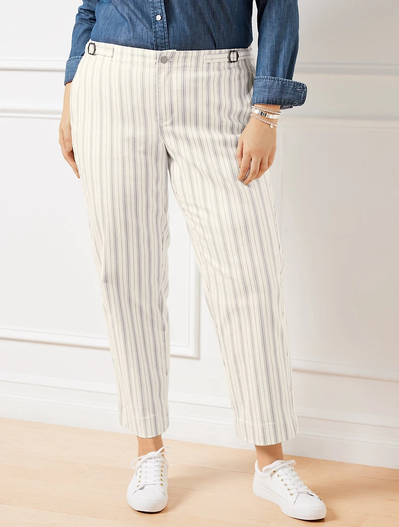 Straight Ankle Jeans - Hillside Stripe