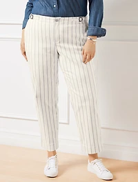 Straight Ankle Jeans - Hillside Stripe