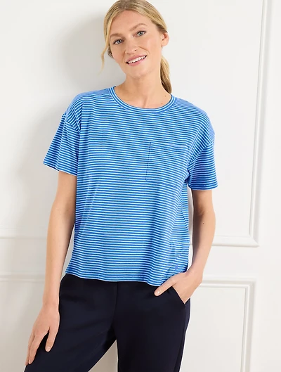 Supersoft Jersey Boxy Crewneck Tee - Essex Stripe