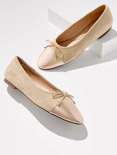 Ansly Suede Ballet Flats - Metallic