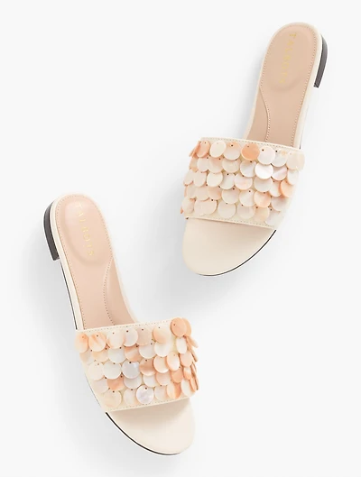 Keri Shell Embellished Slides