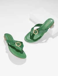 Gia Buckle Thong Sandals