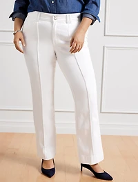Flare Leg Pintuck Jeans - White