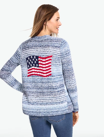 Open Front Flag Cardigan