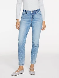 Slim Ankle Rhinestone Jeans - Avalon Wash