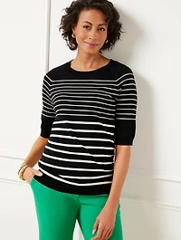 Elbow Sleeve Pullover - Variegated Breton
