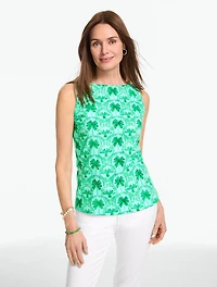 Bateau Neck Tank - Palm Tree Damask