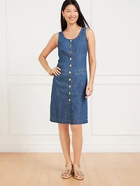 Sleeveless Denim Shift Dress