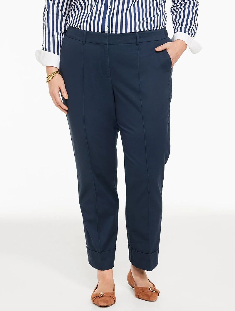 Aiden Twill Straight Ankle Pant