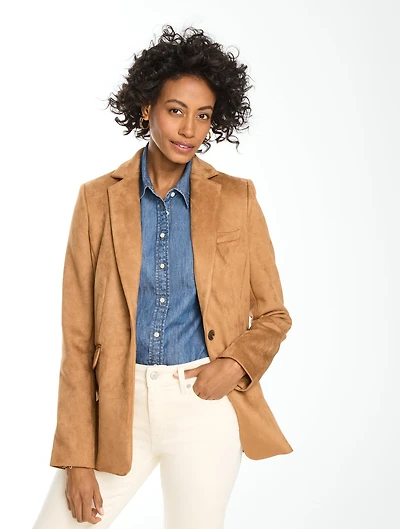 Faux Suede Blazer