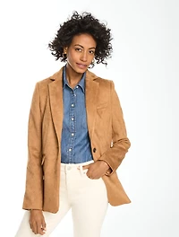 Faux Suede Blazer