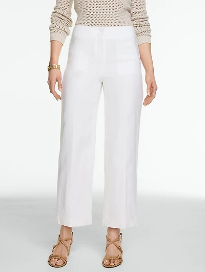 Linen Straight Ankle Pants