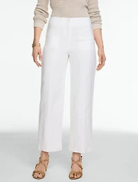 Linen Straight Ankle Pants