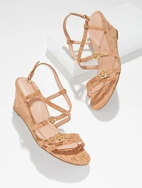 Royce Strappy Wedge Sandals - Cork
