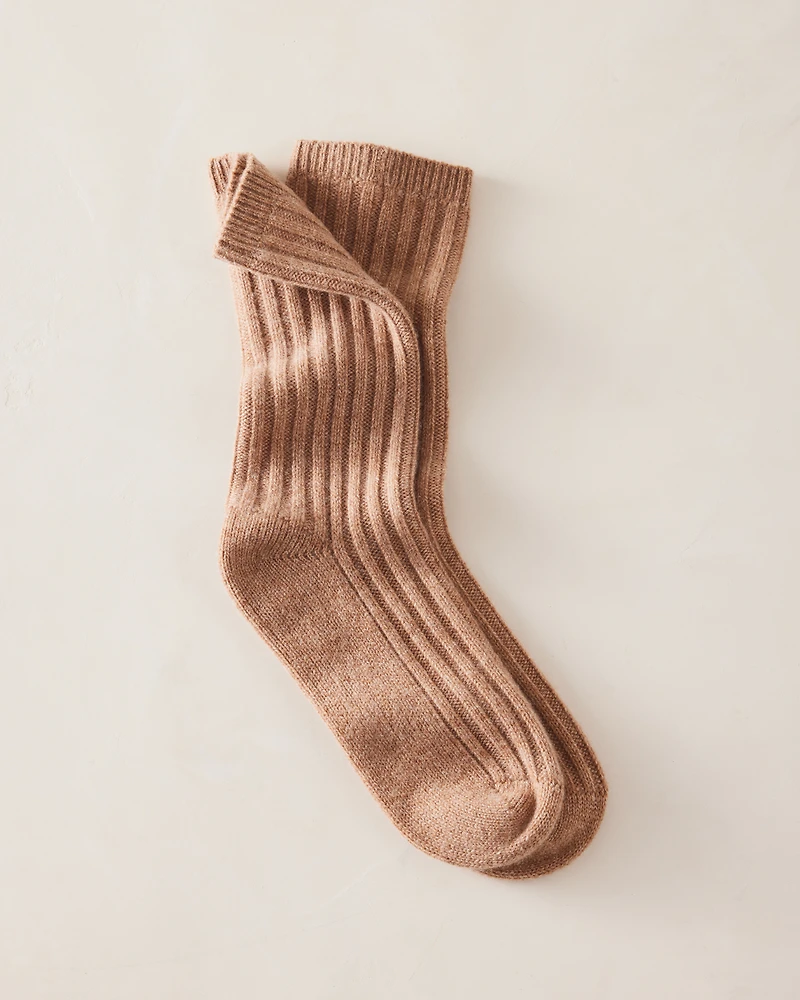Cashmere Blend Ribbed Socks