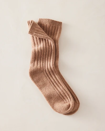 Cashmere Blend Ribbed Socks
