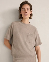 Featherweight Cashmere Rolled Hem Sweater Tee