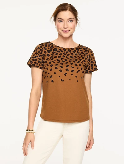 Crewneck Tee - Tricolor Cheetah