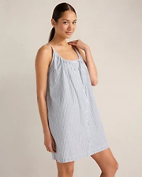 Organic Cotton Poplin Iris Stripe Chemise
