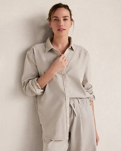 The Daily Shirt Cotton Denim Ecru
