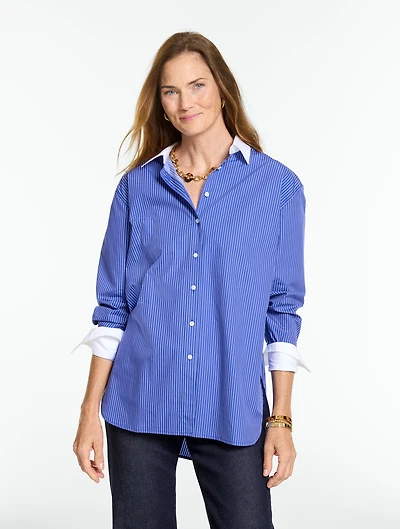 Everyday Relaxed Shirt - Pretty Pinstripe