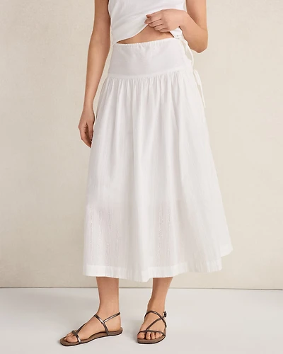 Organic Cotton Eyelet Drop Waist Skirt