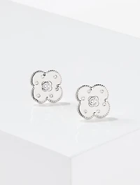 Sterling Silver Lustre Clover Stud Earring