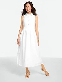 Sleeveless Linen Shirtdress