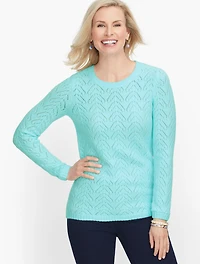 Pointelle Crewneck Sweater