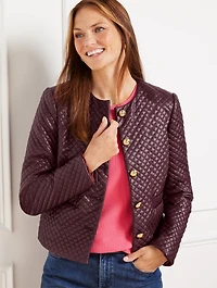 Embossed Faux Leather Jacket