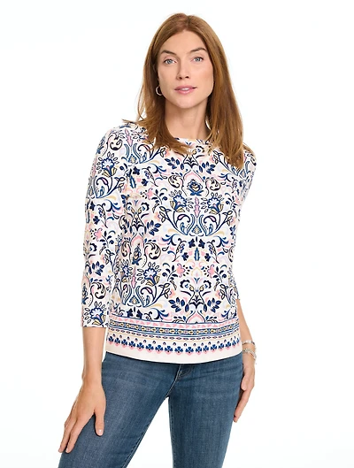 Bateau Neck Tee - Wildflowers