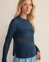 Organic Cotton Open Stitch Crewneck Sweater
