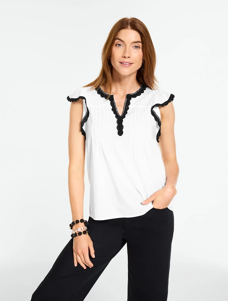 Contrast Trim Voile Shell