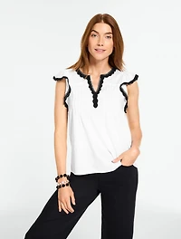 Contrast Trim Voile Shell