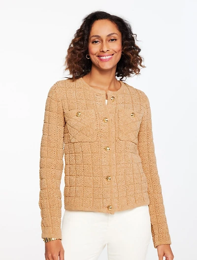 Jacquard Crewneck Cardigan