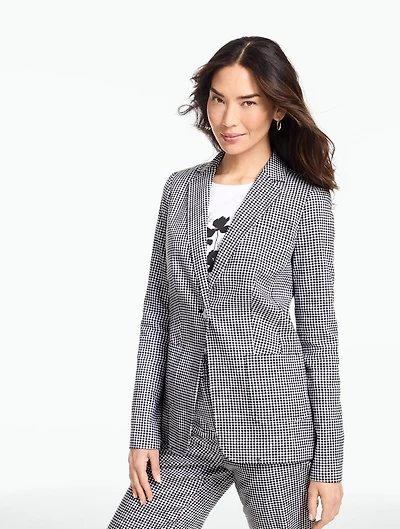 Beach Gingham Linen Blazer