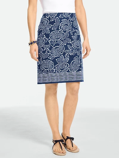 Canvas A-Line Skirt - Block Floral