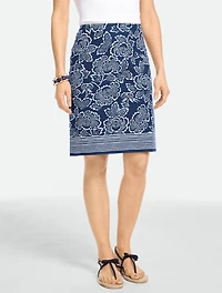 Canvas A-Line Skirt - Block Floral