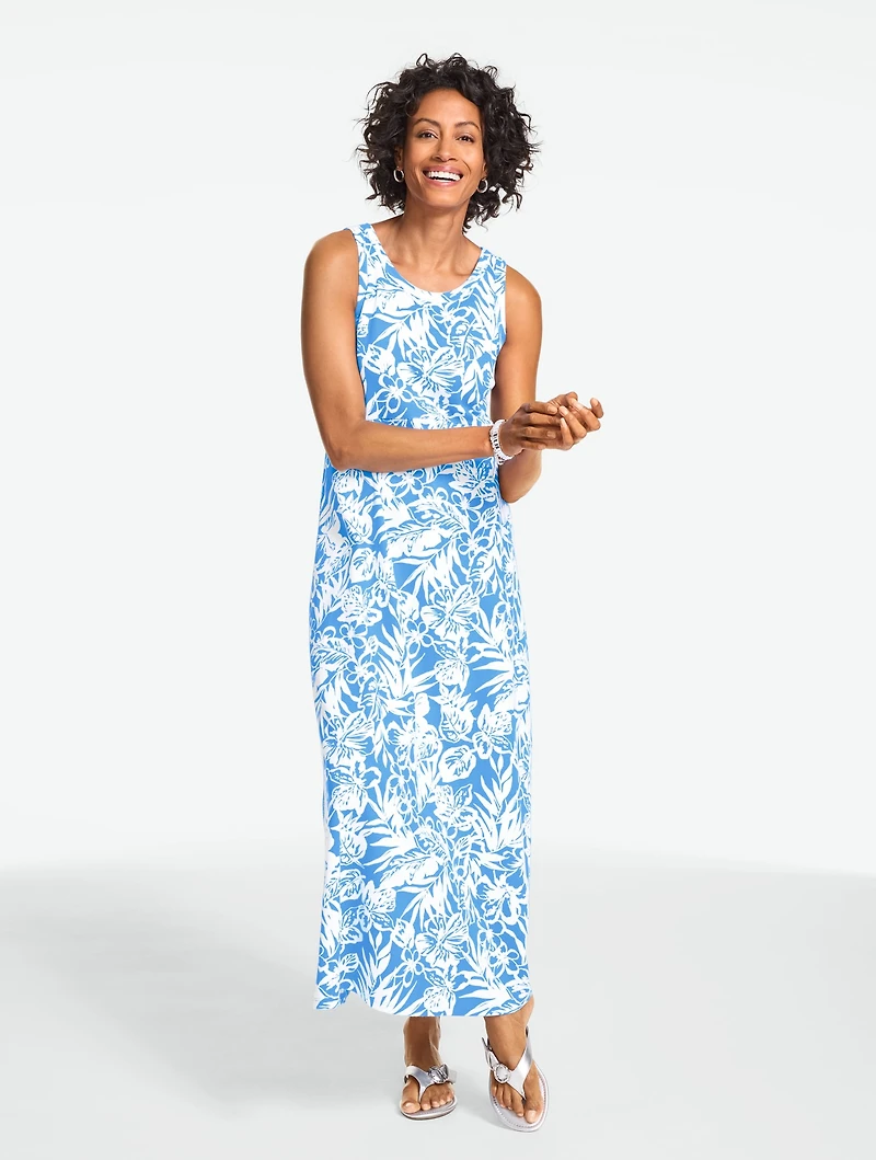 Sleeveless Jersey Dress - Tropical Hibiscus