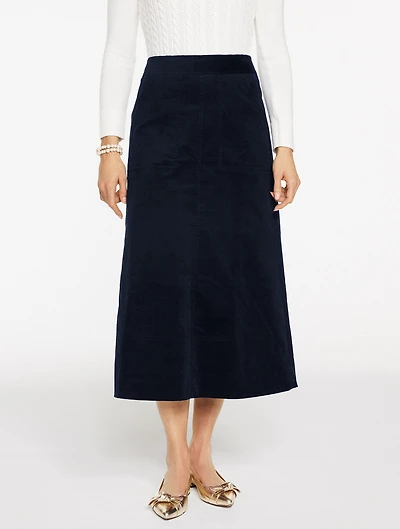 Corduroy Fit & Flare Skirt