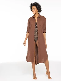 Aqua Club Gauze Long Shirt Cover-Up