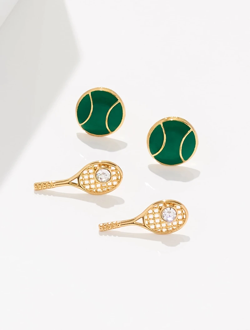 Tennis Match Stud Earring Set