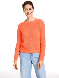 Open Stitch Crewneck Sweater - Marl