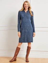 Zip Collar Sweater Dress