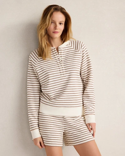 Cotton Blend Textured Henley