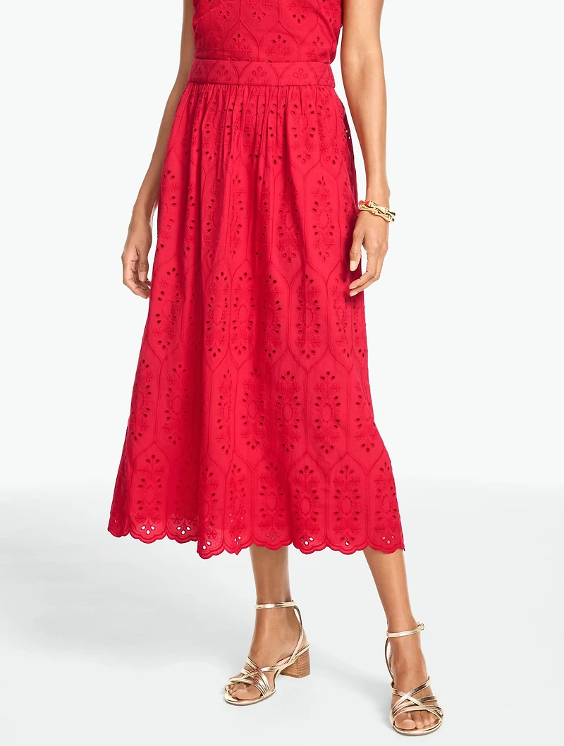 Marquise Eyelet Midi Skirt